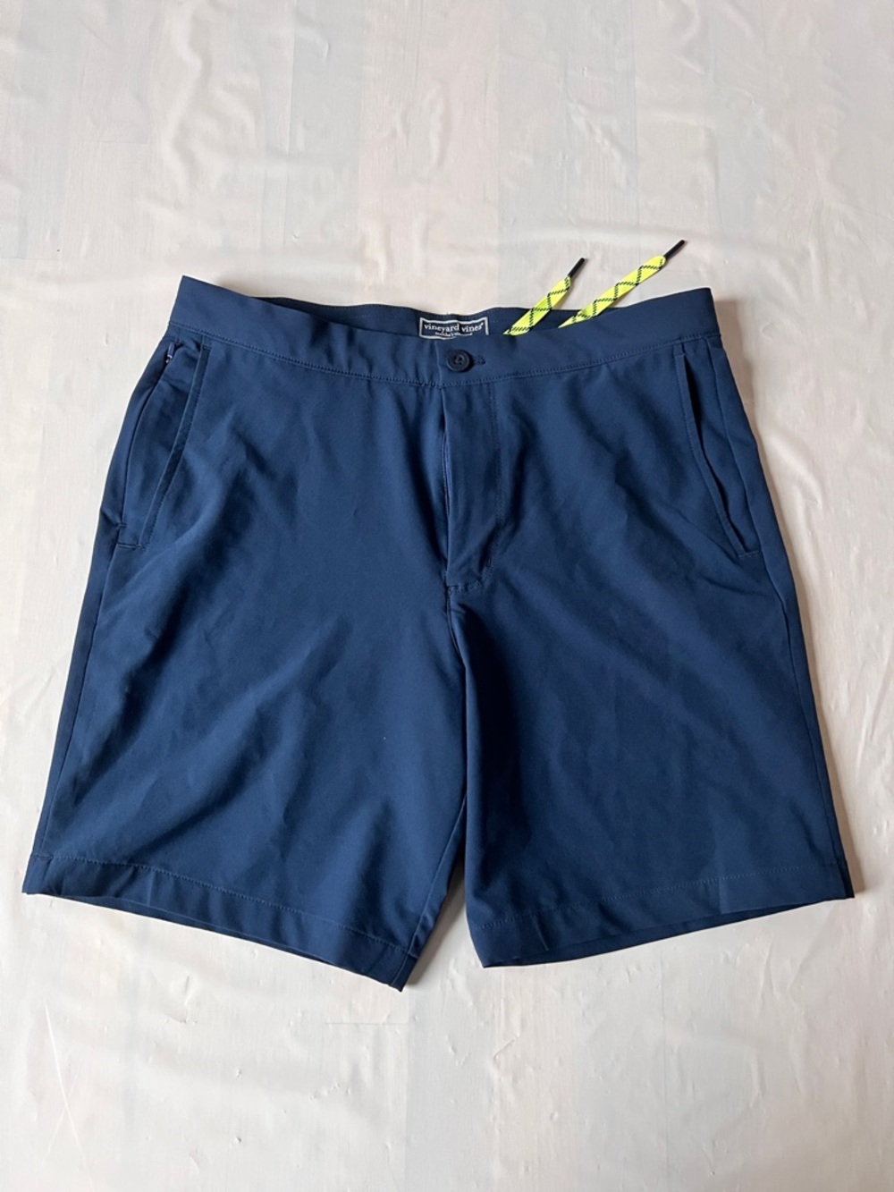 Vineyard Vines Performance Shorts Sandbar Hybrid Blue Mens Size 32 drawstring